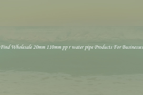 Find Wholesale 20mm 110mm pp r water pipe Products For Businesses