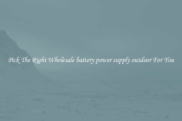 Pick The Right Wholesale battery power supply outdoor For You