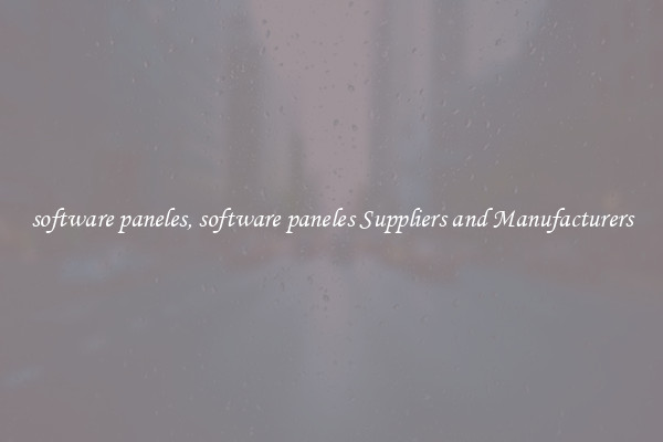 software paneles, software paneles Suppliers and Manufacturers