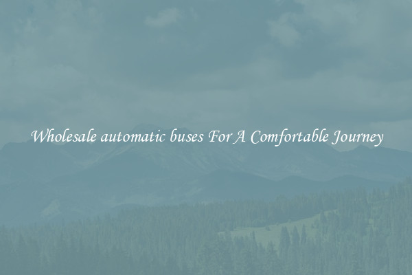 Wholesale automatic buses For A Comfortable Journey