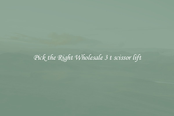 Pick the Right Wholesale 3 t scissor lift
