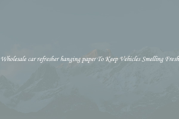 Wholesale car refresher hanging paper To Keep Vehicles Smelling Fresh