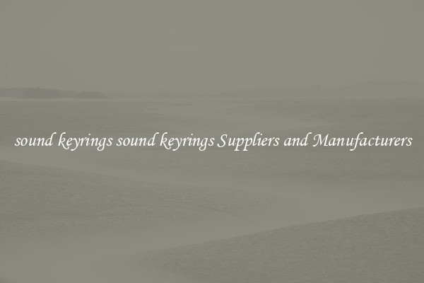 sound keyrings sound keyrings Suppliers and Manufacturers