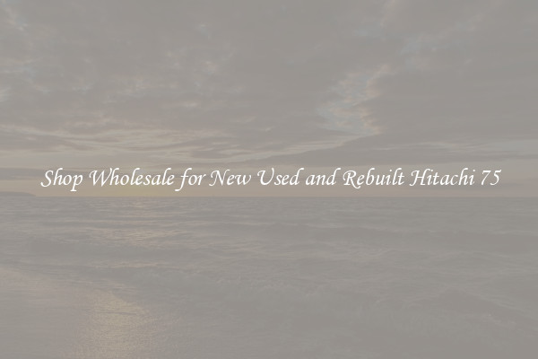 Shop Wholesale for New Used and Rebuilt Hitachi 75
