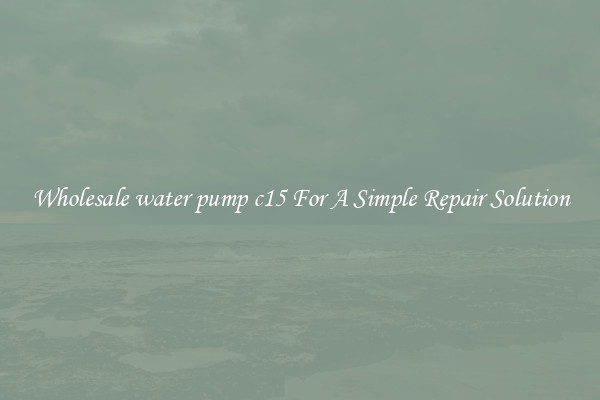 Wholesale water pump c15 For A Simple Repair Solution