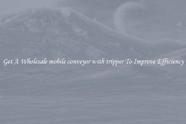 Get A Wholesale mobile conveyor with tripper To Improve Efficiency